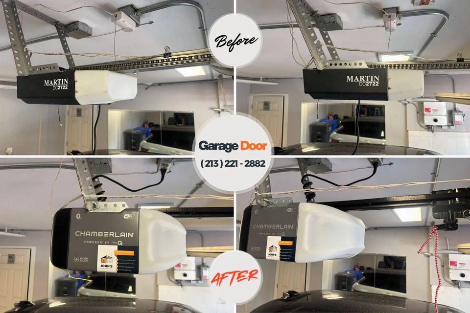 Before and after: garage door repair Merchantville, NJ